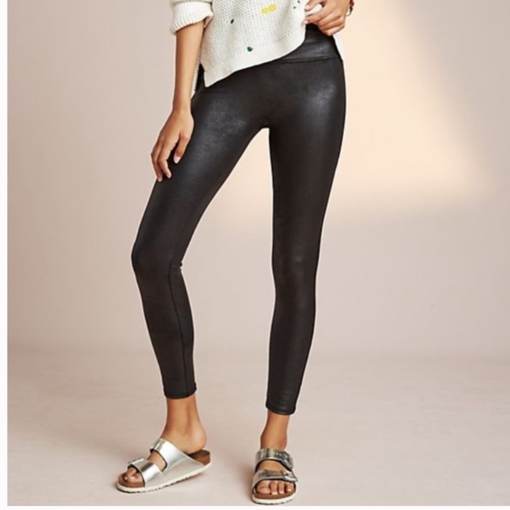 Spanx faux leather crackle leggings